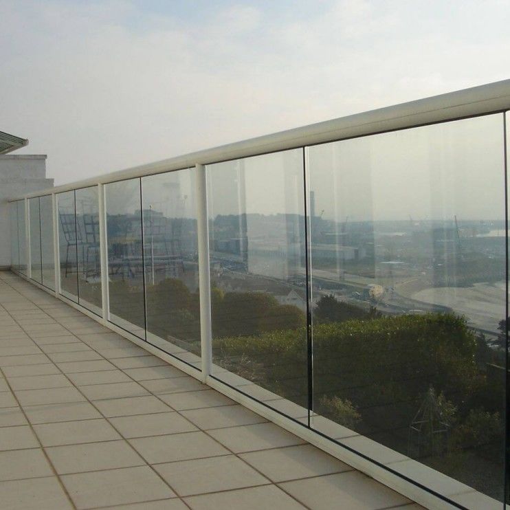 High Glass Railing 12mm Frameless Tempered Glass Railing Aluminium Glass Balcony Railing ...