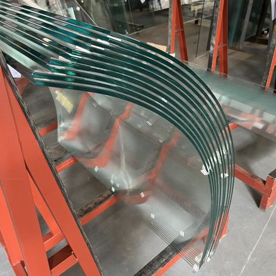 Tempered Curved Glass Building Hot Glass Partition Wall 3mm 4mm 5mm 6mm 8mm 9mm 10mm Toughened Glass For Stairs / Window