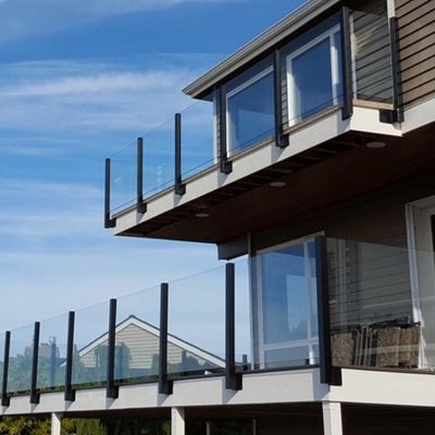 Interior Frameless Glass Railing Curved Stairs 10mm 12mm Thick Toughened Glass Balcony Panels Frameless Glass Balustrade For Decking