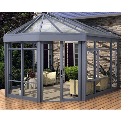 Outdoor Glass Sunroom Laminated Tempered Glass Curved Roof Sunroom Aluminum Frame Inclined Roof Aluminum And Glass Greenhouse