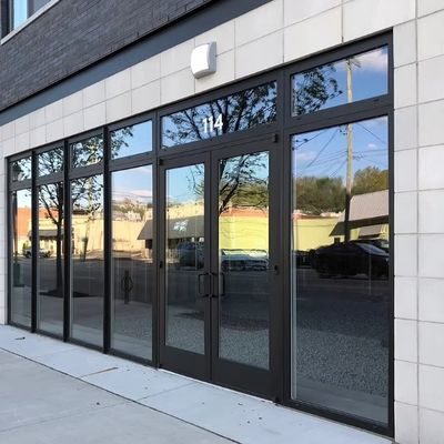 Storefront Glass Door Customized Commercial Tempered Glass Window And Door