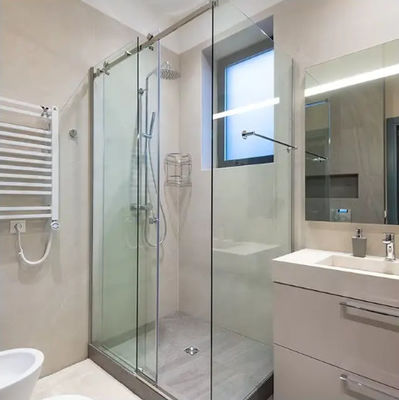 Customized Modern Bathroom Toilet Tempered Glass Shower Frameless Soft Close Sliding Door Systems