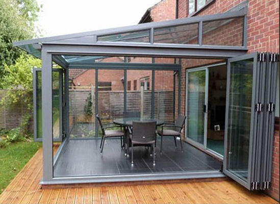 Insulating Glass  5mm+12A+5mm For Villa Outdoor Garden Glass Houses Aluminum Frame Retractable  Sunroom