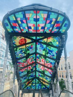 6+6/8+8mm  Thickness Decorative Glass Customized Size Shape For Canopy Of The Overpass Roof