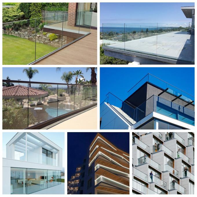 Modern Interior Glass Railing Balcony / Tempered Glass And Aluminum ...