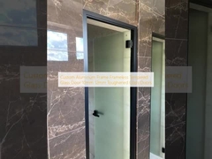 Custom Aluminum Frame Frameless Tempered Glass Door 10mm 12mm Toughened Glass Doors