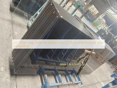 1/2'' 12mm Grey Tinted Tempered Glass For Doors Wall Partitions Table Top Building